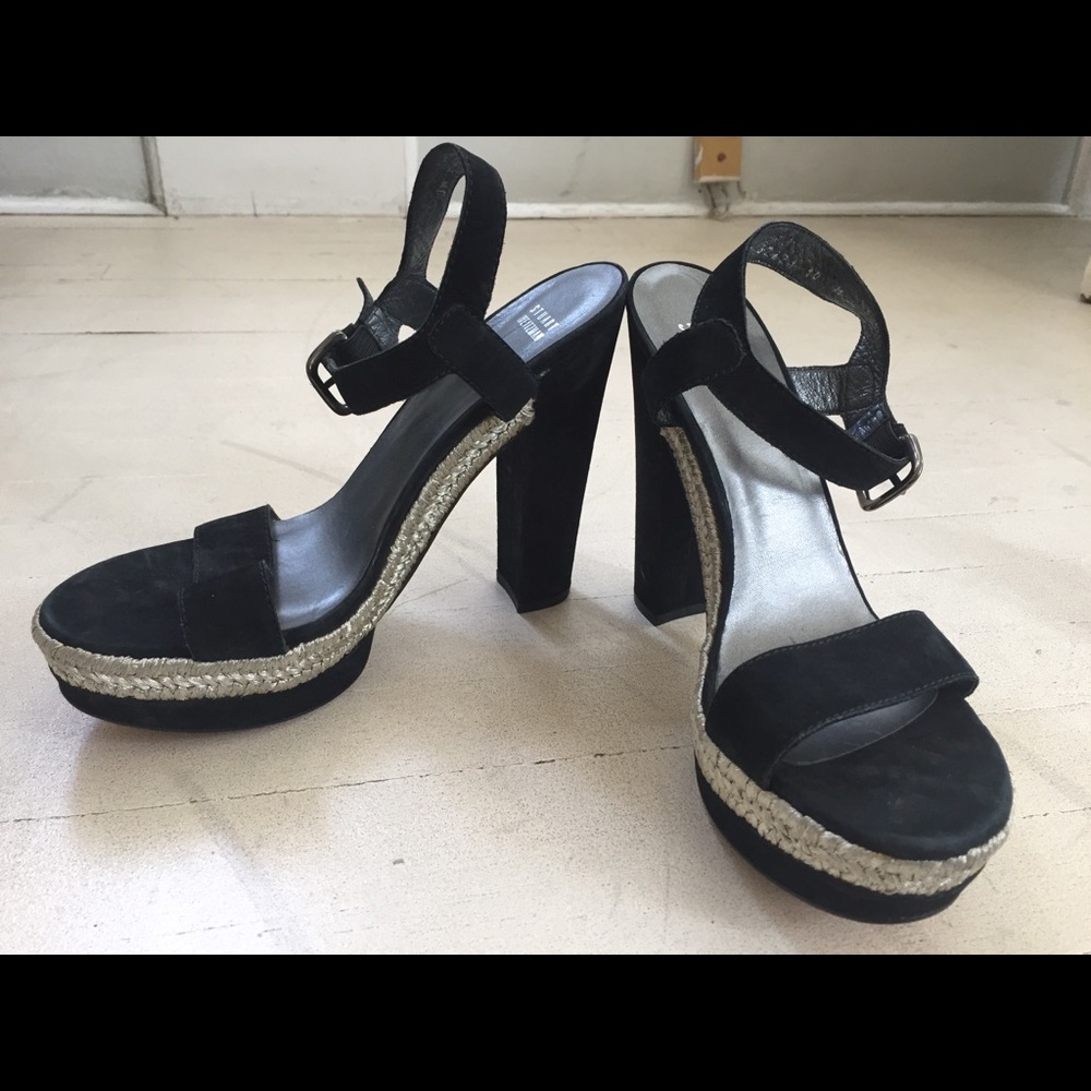 Stuart Weitzman Black and Silver Heels
